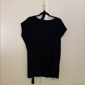 Black sweater long top w/belt